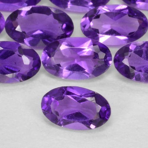 Gemme di ametista viola medio naturale da 0,62 ct, taglio ovale, VS