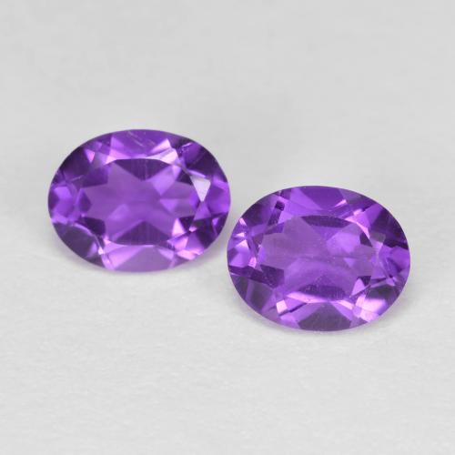 Gemme di Ametista Viola medio-scuro naturale da 0.62 ct, Taglio ovale, VVS-VS