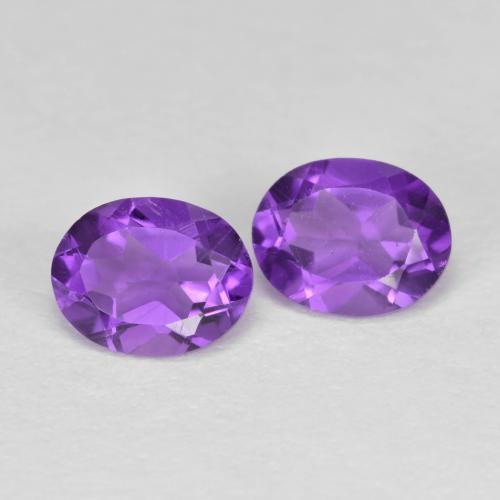 Gemme di Ametista Viola medio-scuro naturale da 0.62 ct, Taglio ovale, VVS-VS