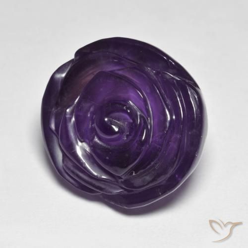 Ametista Viola scuro naturale da 28.28 ct, Taglio a fiore, Traslucido