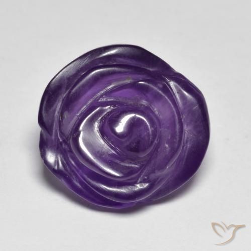 11.31ct Naturale Viola medio Ametista, Taglio a fiore, Traslucido