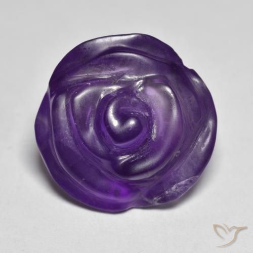 Ametista Viola medio naturale da 10.82 ct, Taglio a fiore, Traslucido