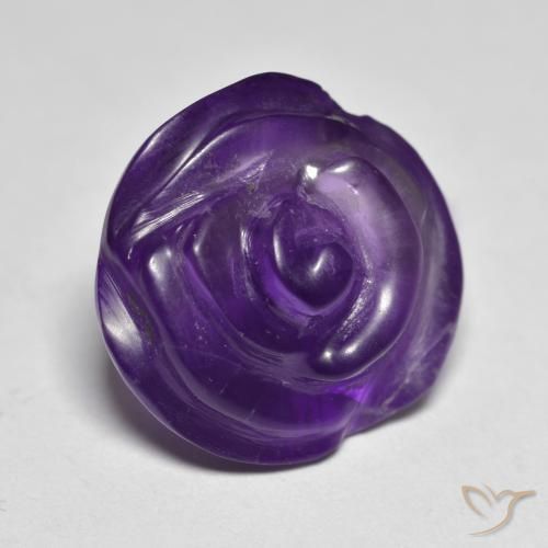 Ametista Viola medio naturale da 10.82 ct, Taglio a fiore, Traslucido