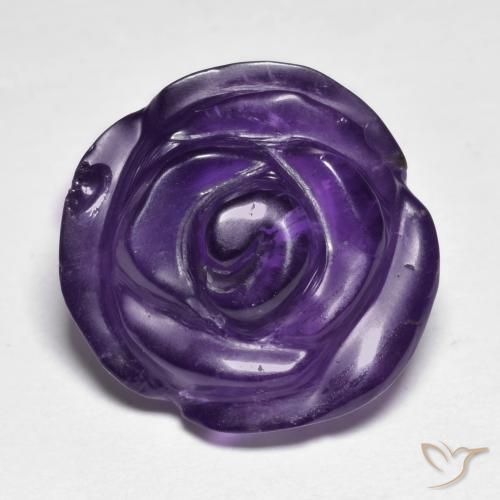 15.17ct Naturale Viola medio Ametista, Taglio a fiore, Traslucido