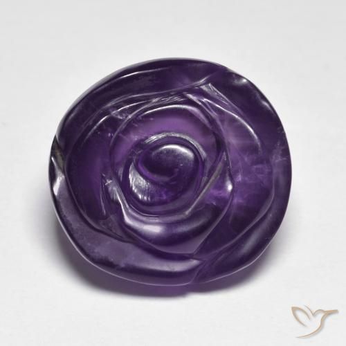 16.34ct Naturale Viola scuro Ametista, Taglio a fiore, Traslucido