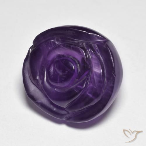 Ametista Viola scuro naturale da 16.34 ct, Taglio a fiore, Traslucido
