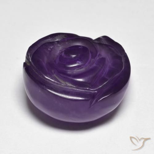 Ametista Viola scuro naturale da 16.34 ct, Taglio a fiore, Traslucido