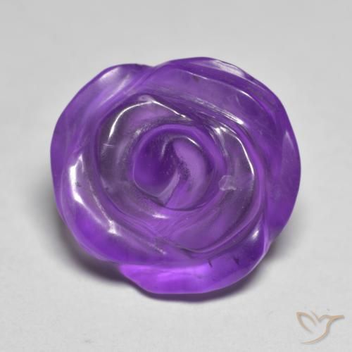 Ametista Viola medio-chiaro naturale da 10.05 ct, Taglio a fiore, Traslucido