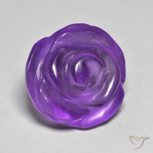 Ametista Viola medio-chiaro naturale da 10.05 ct, Taglio a fiore, Traslucido