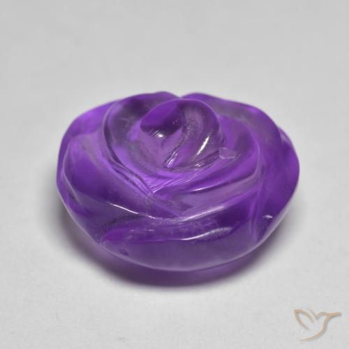 Ametista Viola medio-chiaro naturale da 10.05 ct, Taglio a fiore, Traslucido