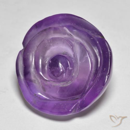 Ametista Viola medio-chiaro naturale da 19.64 ct, Taglio a fiore, Traslucido
