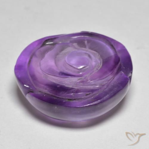 Ametista Viola medio-chiaro naturale da 19.64 ct, Taglio a fiore, Traslucido