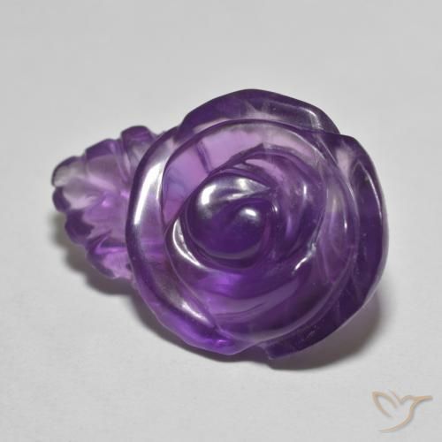 Ametista Viola medio-chiaro naturale da 12.57 ct, Taglio a fiore, Traslucido