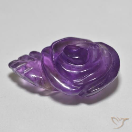 Ametista Viola medio-chiaro naturale da 12.57 ct, Taglio a fiore, Traslucido