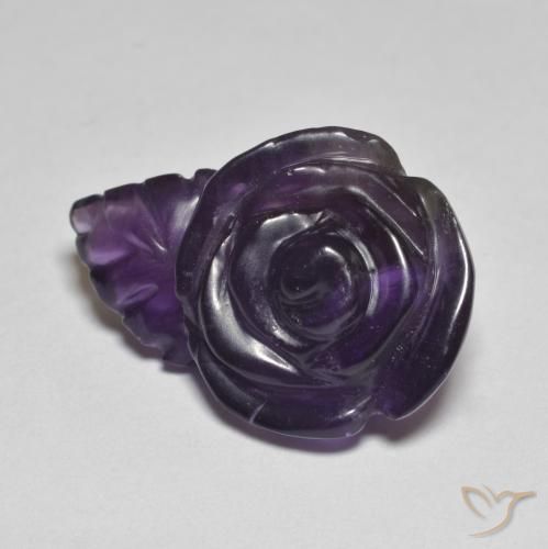 Ametista Viola scuro naturale da 12.82 ct, Taglio a fiore, Traslucido