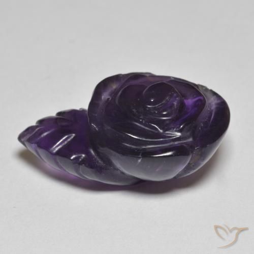 Ametista Viola scuro naturale da 12.82 ct, Taglio a fiore, Traslucido