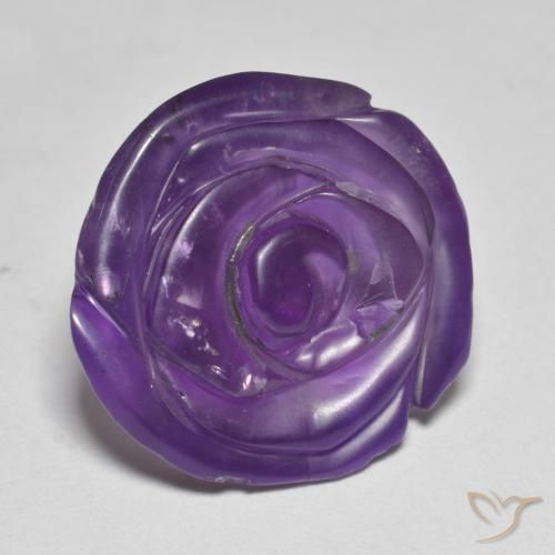 Ametista Viola medio-chiaro naturale da 16.81 ct, Taglio a fiore, Traslucido
