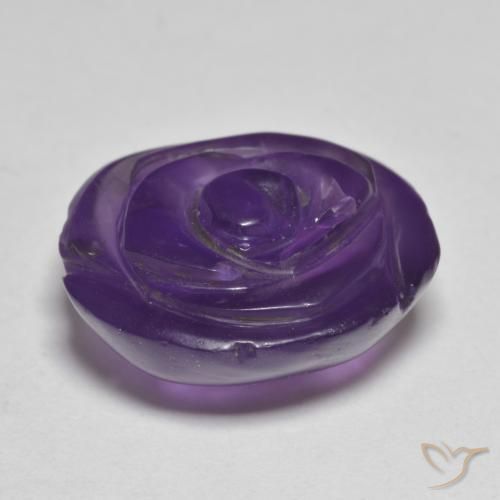 Ametista Viola medio-chiaro naturale da 16.81 ct, Taglio a fiore, Traslucido