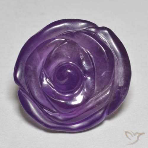 17.95ct Naturale Viola scuro Ametista, Taglio a fiore, Traslucido