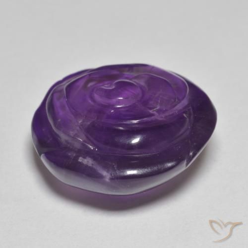 Ametista Viola scuro naturale da 17.95 ct, Taglio a fiore, Traslucido