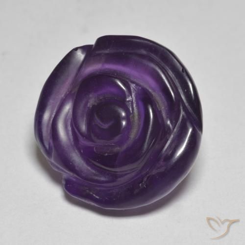 Ametista Viola scuro naturale da 11.91 ct, Taglio a fiore, Traslucido