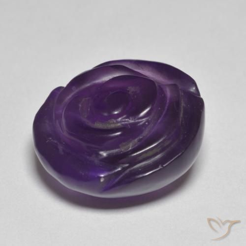 Ametista Viola scuro naturale da 11.91 ct, Taglio a fiore, Traslucido