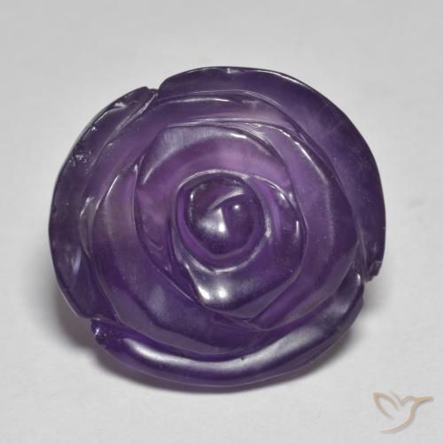 16.93ct Naturale Viola scuro Ametista, Taglio a fiore, Traslucido