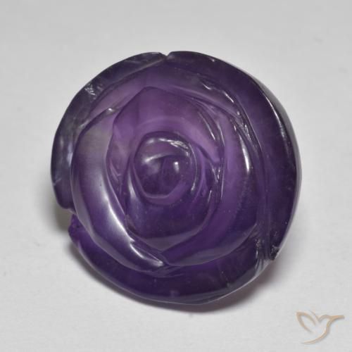 Ametista Viola scuro naturale da 16.93 ct, Taglio a fiore, Traslucido