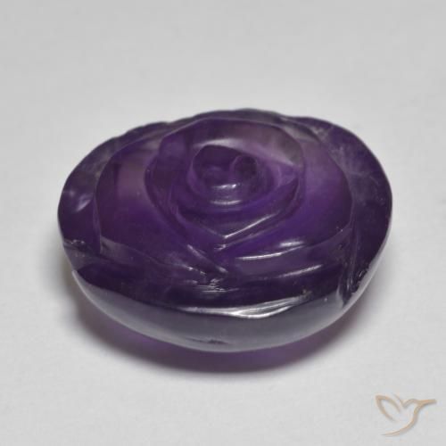 Ametista Viola scuro naturale da 16.93 ct, Taglio a fiore, Traslucido