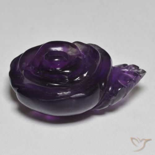 Ametista Viola medio naturale da 25.29 ct, Taglio a fiore, Traslucido
