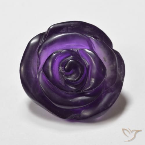 15.37ct Naturale Viola scuro Ametista, Taglio a fiore, Traslucido