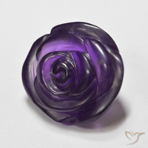 Ametista Viola scuro naturale da 15.37 ct, Taglio a fiore, Traslucido