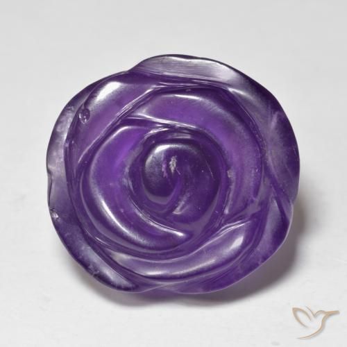 15.46ct Naturale Viola medio Ametista, Taglio a fiore, Traslucido