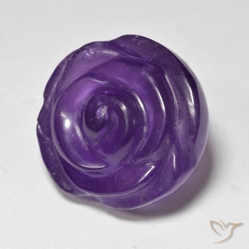 Ametista Viola medio naturale da 15.46 ct, Taglio a fiore, Traslucido