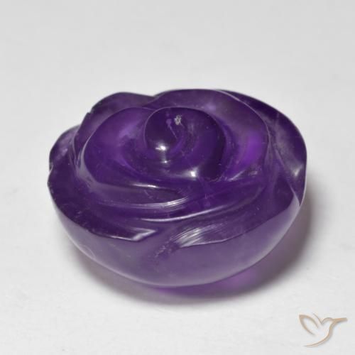 Ametista Viola medio naturale da 15.46 ct, Taglio a fiore, Traslucido
