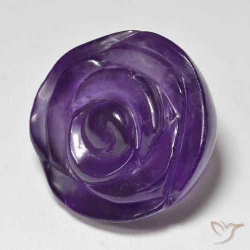Ametista Viola medio naturale da 24.20 ct, Taglio a fiore, Traslucido