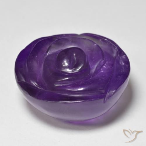 Ametista Viola medio naturale da 24.20 ct, Taglio a fiore, Traslucido