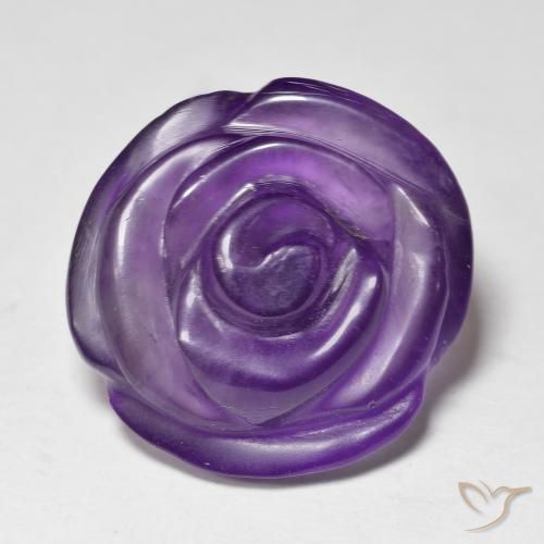 15.69ct Naturale Viola medio Ametista, Taglio a fiore, Traslucido