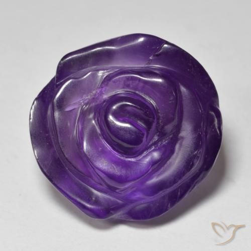 20.30ct Naturale Viola medio Ametista, Taglio a fiore, Traslucido