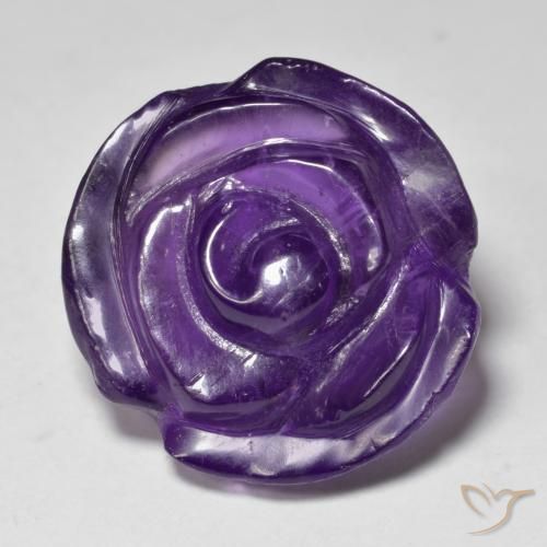Ametista Viola medio naturale da 17.75 ct, Taglio a fiore, Traslucido