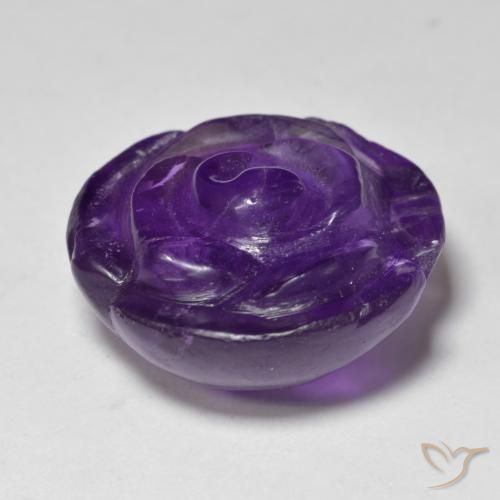 Ametista Viola medio naturale da 17.75 ct, Taglio a fiore, Traslucido
