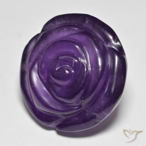 Ametista Viola scuro naturale da 26.05 ct, Taglio a fiore, Traslucido
