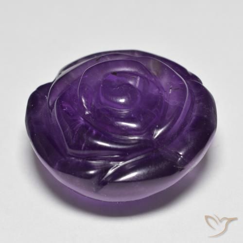 Ametista Viola scuro naturale da 26.05 ct, Taglio a fiore, Traslucido