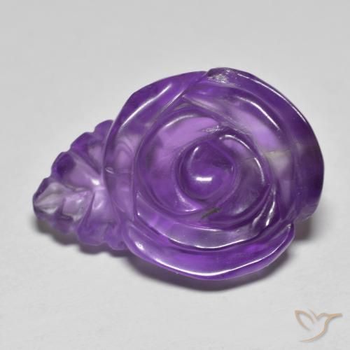 15.32ct Naturale Viola medio Ametista, Taglio a fiore, Traslucido