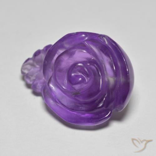 Ametista Viola medio naturale da 15.32 ct, Taglio a fiore, Traslucido