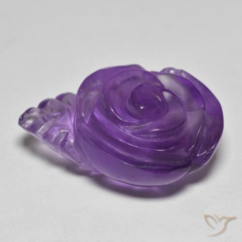 Ametista Viola medio naturale da 15.32 ct, Taglio a fiore, Traslucido