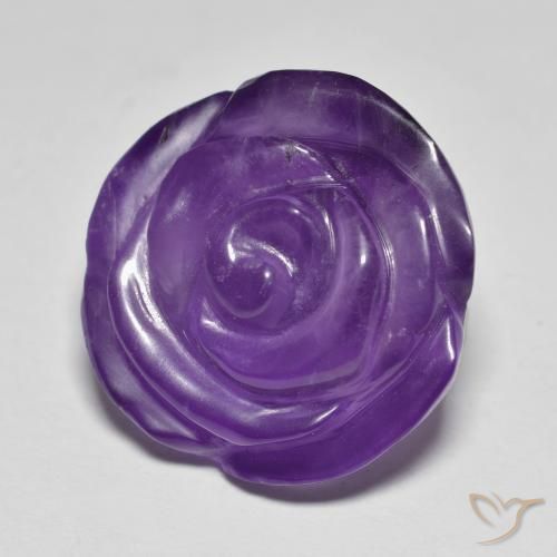 Ametista Viola medio naturale da 18.09 ct, Taglio a fiore, Traslucido