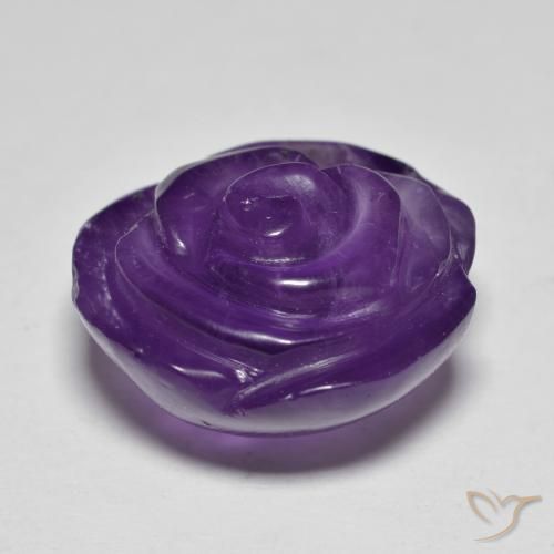 Ametista Viola medio naturale da 18.09 ct, Taglio a fiore, Traslucido