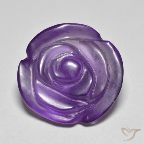 11.02ct Naturale Viola medio Ametista, Taglio a fiore, Traslucido