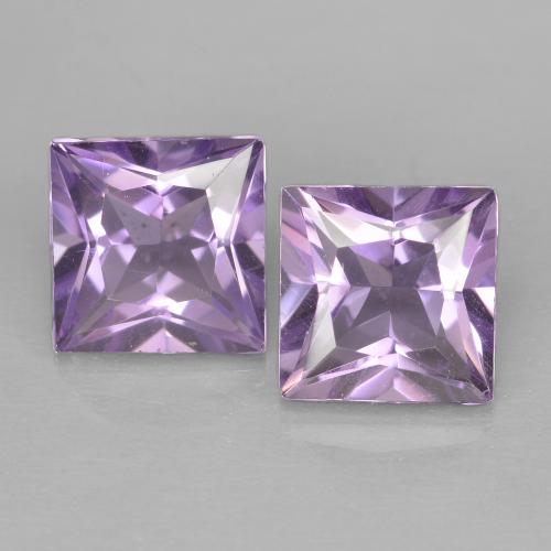 Gemme di Ametista Viola chiaro naturale da 2.05 ct, Quadrato, VVS-VS